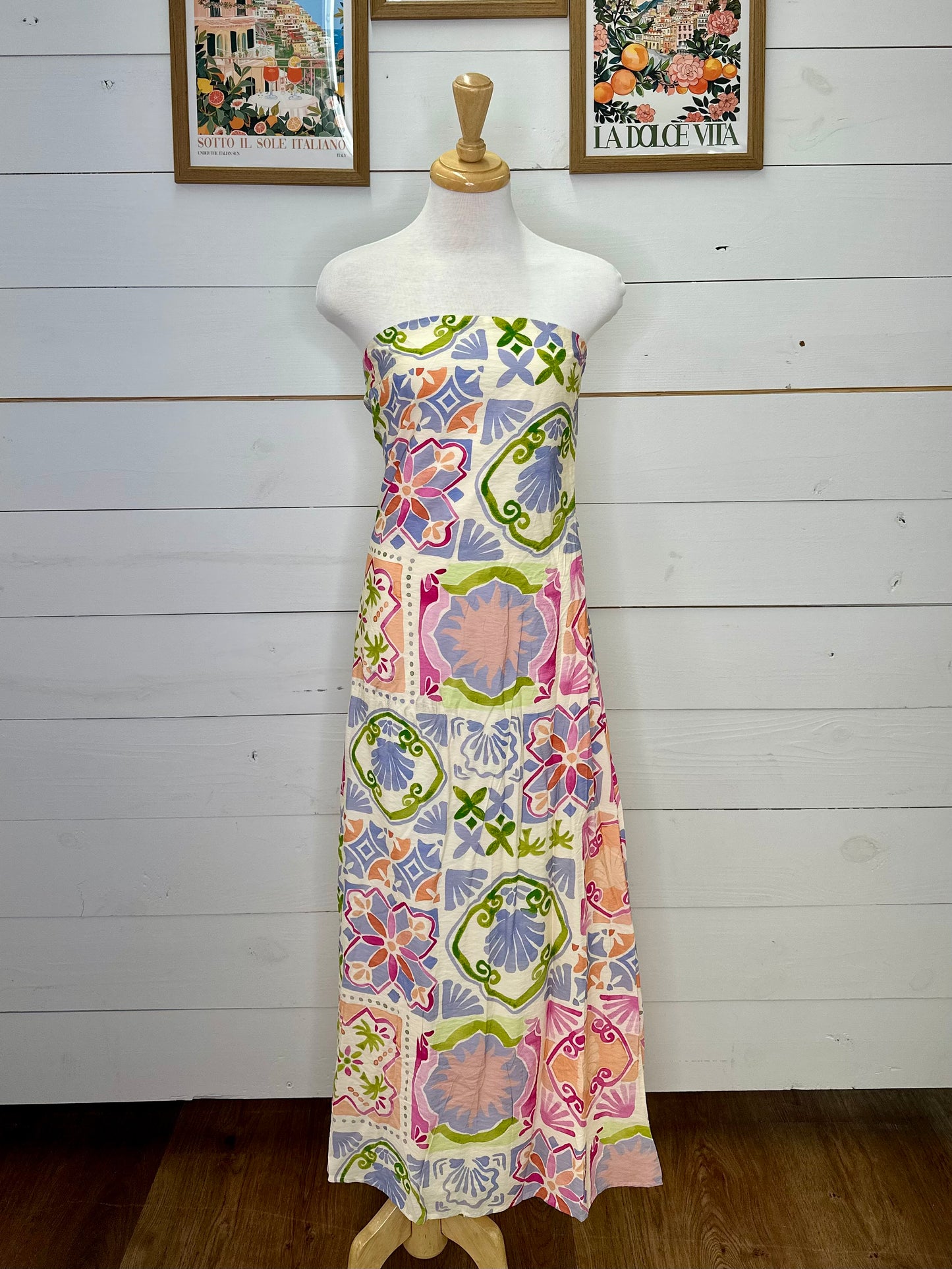 MULTICOLOR TROPICAL MAXI DRESS