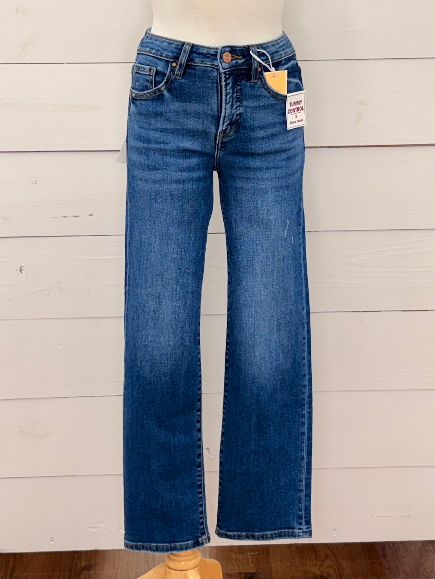 DARK TC HR ANKLE STRAIGHT RISEN JEAN