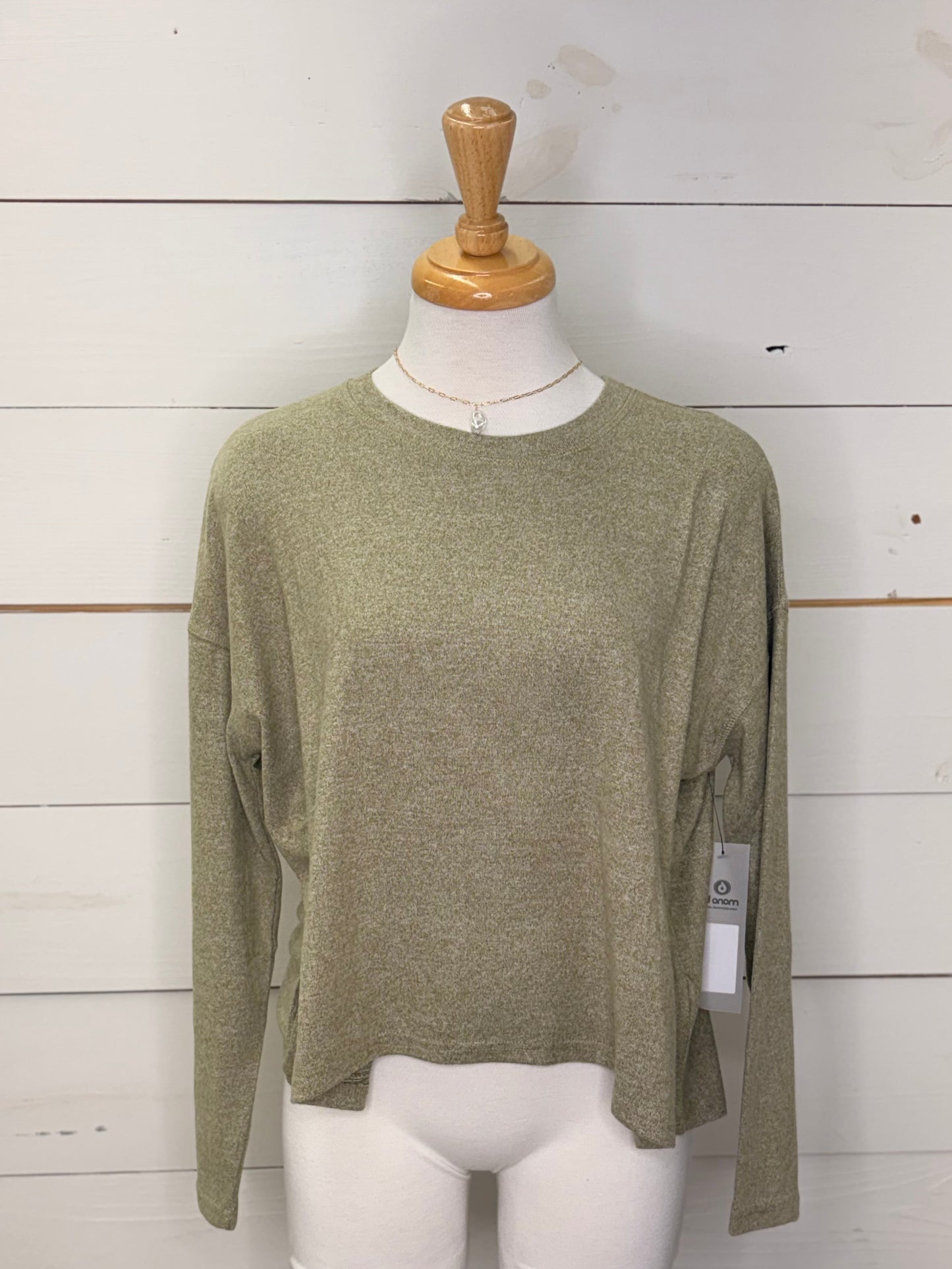 CAMO GREEN BACK PLEATED LS