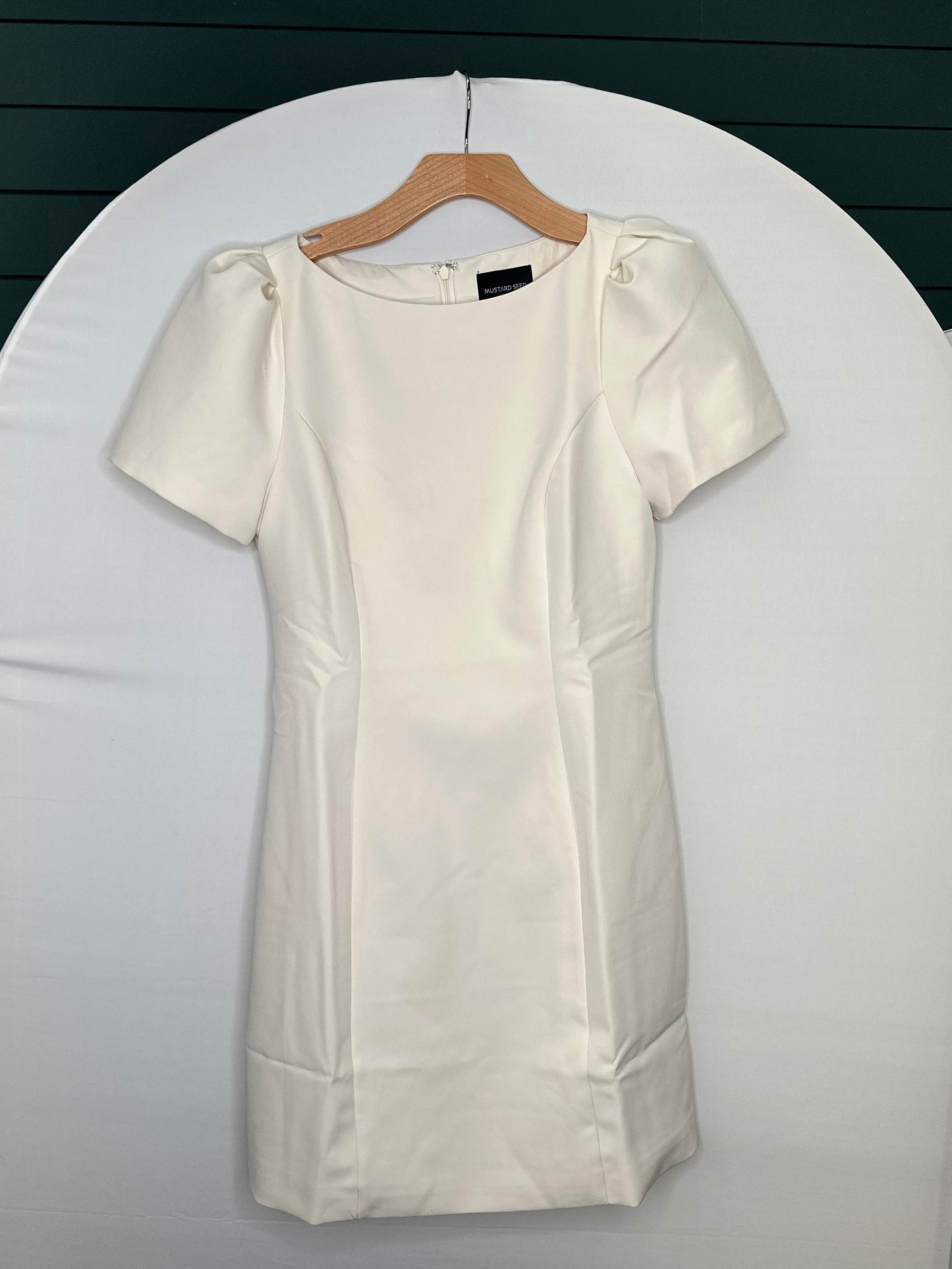 CREAM PUFF SLEEVE MINI DRESS