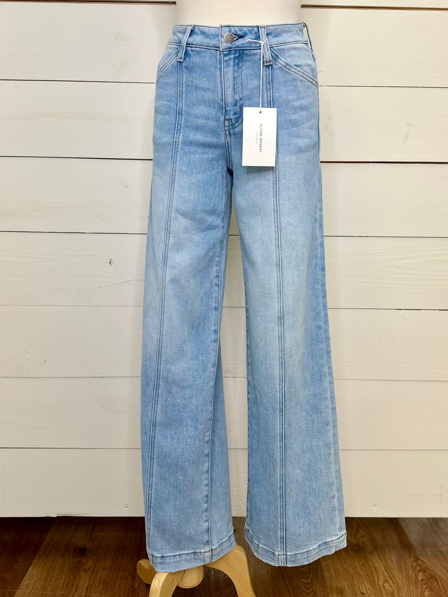 HR SEAM LIGHT WASH WIDE FLYING MONKEY JEAN