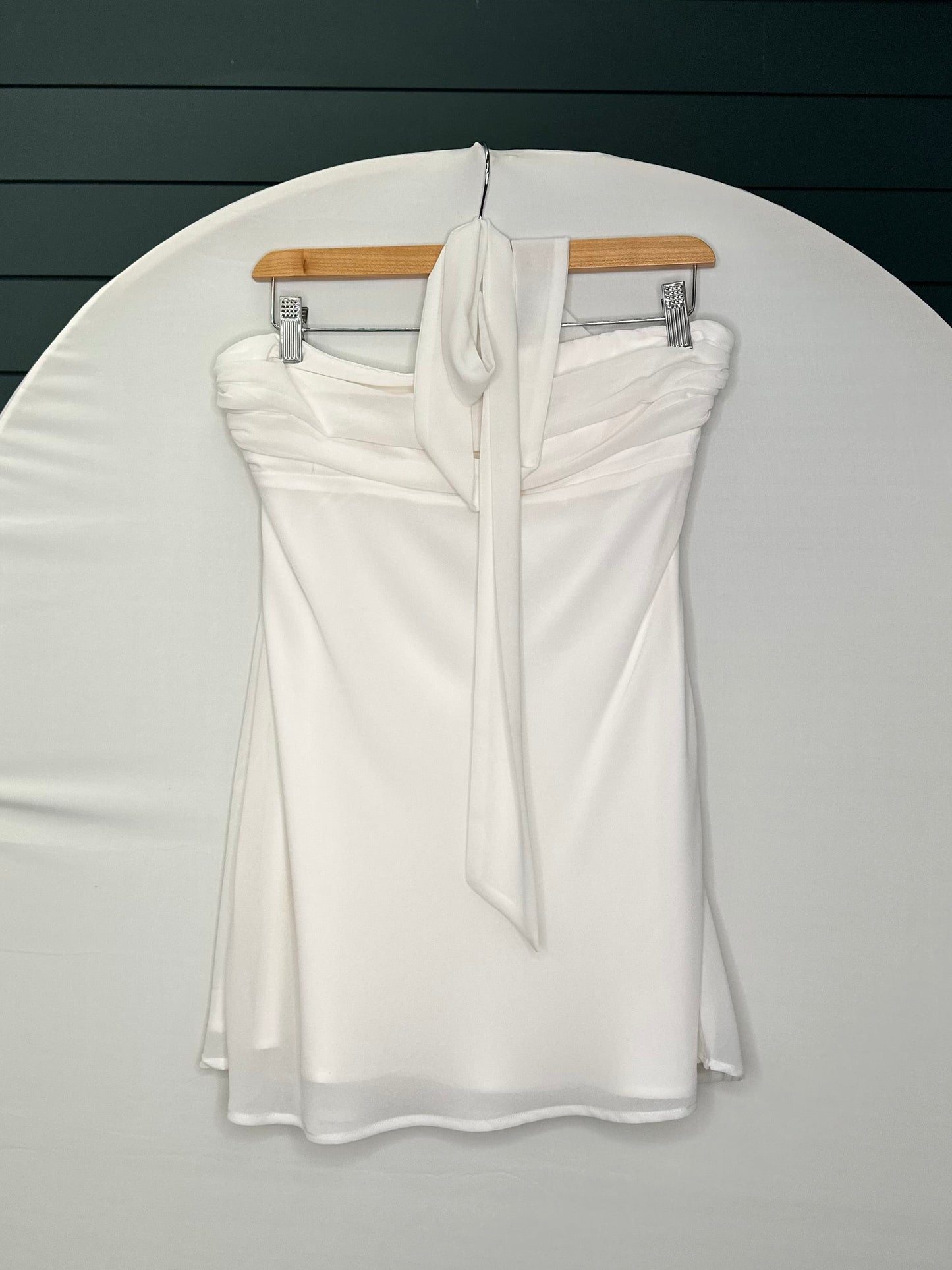 IVORY STRAPLESS SCARF WRAP