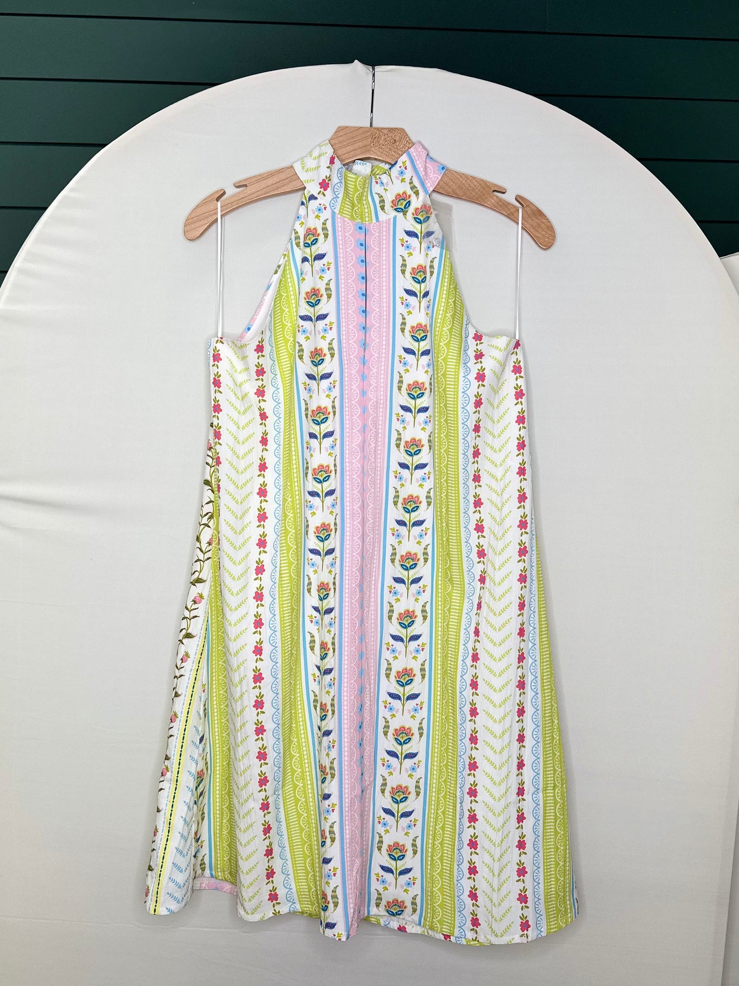 Multi floral high neck dress