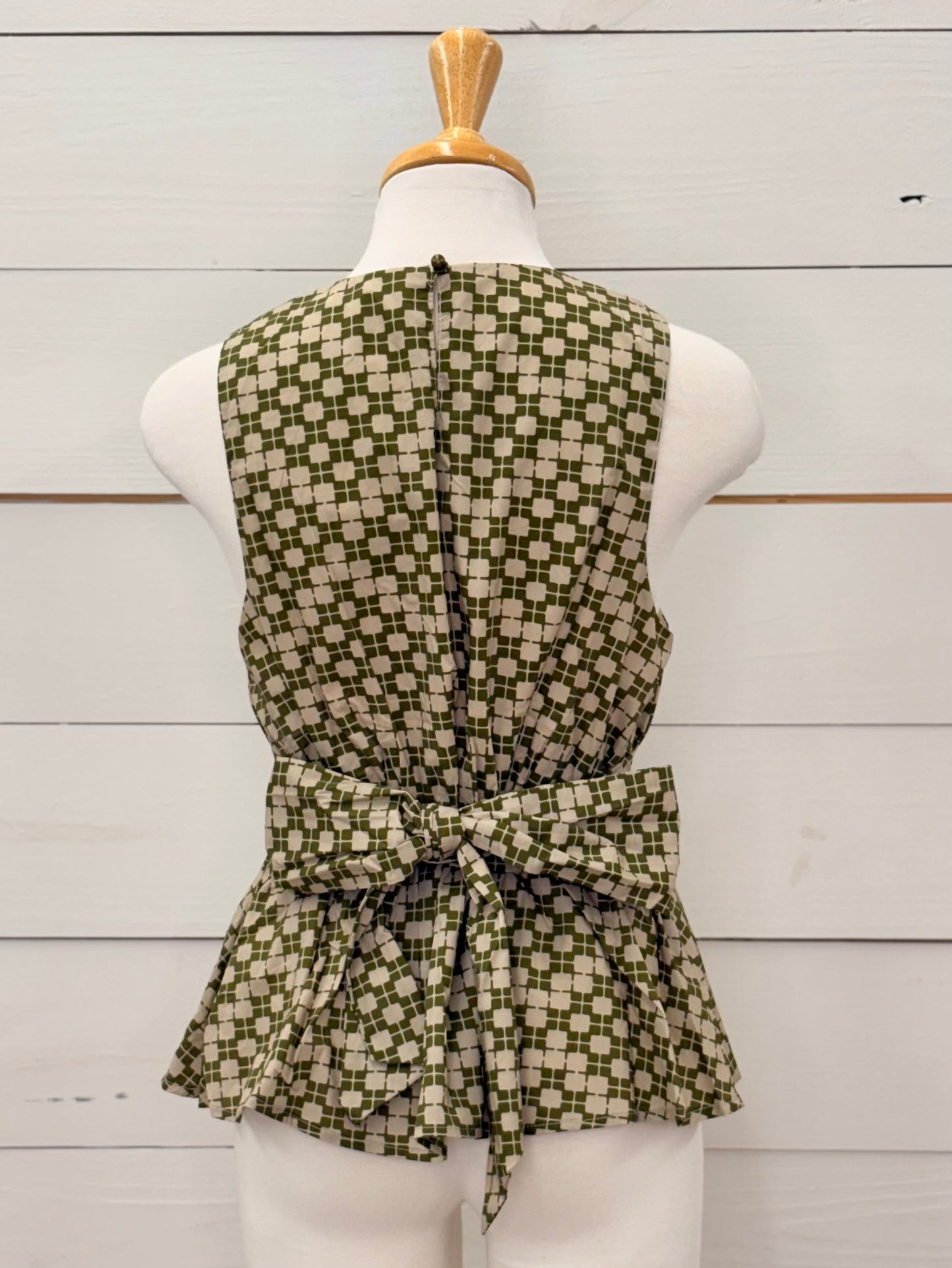 OLIVE PRINT PTTRN TIE TANK
