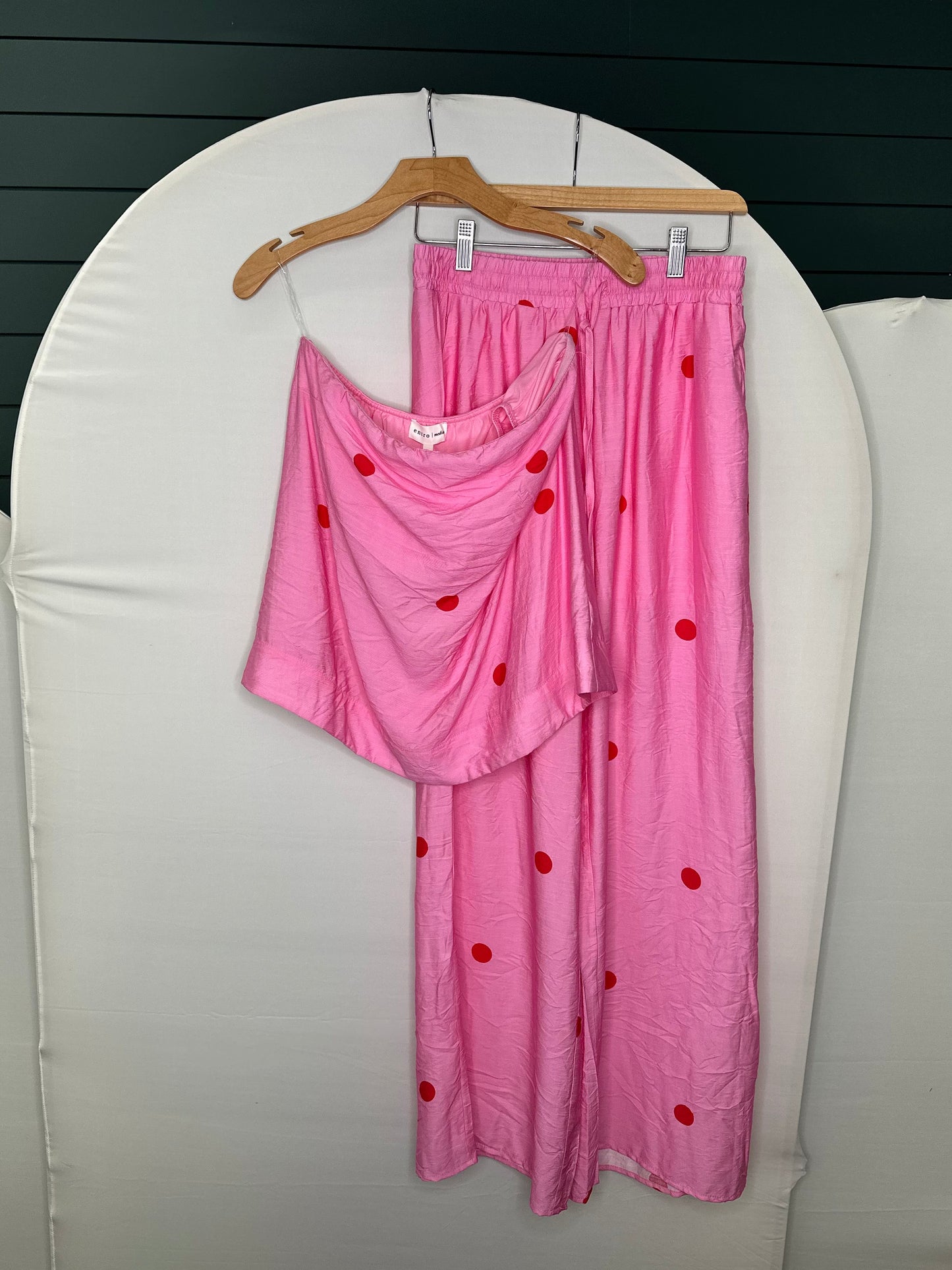 Pink/red polka dot pant