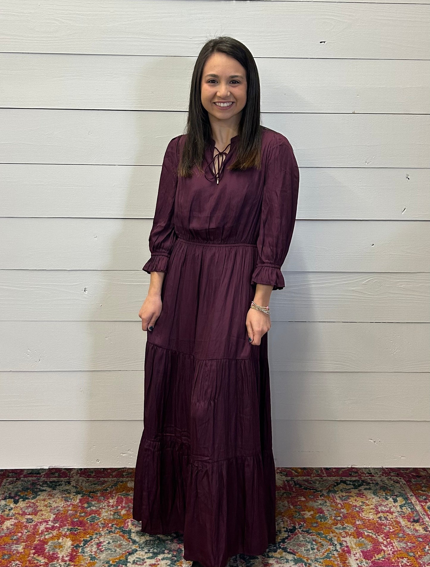 KAREN PLUM RUFFLE MAXI DRESS