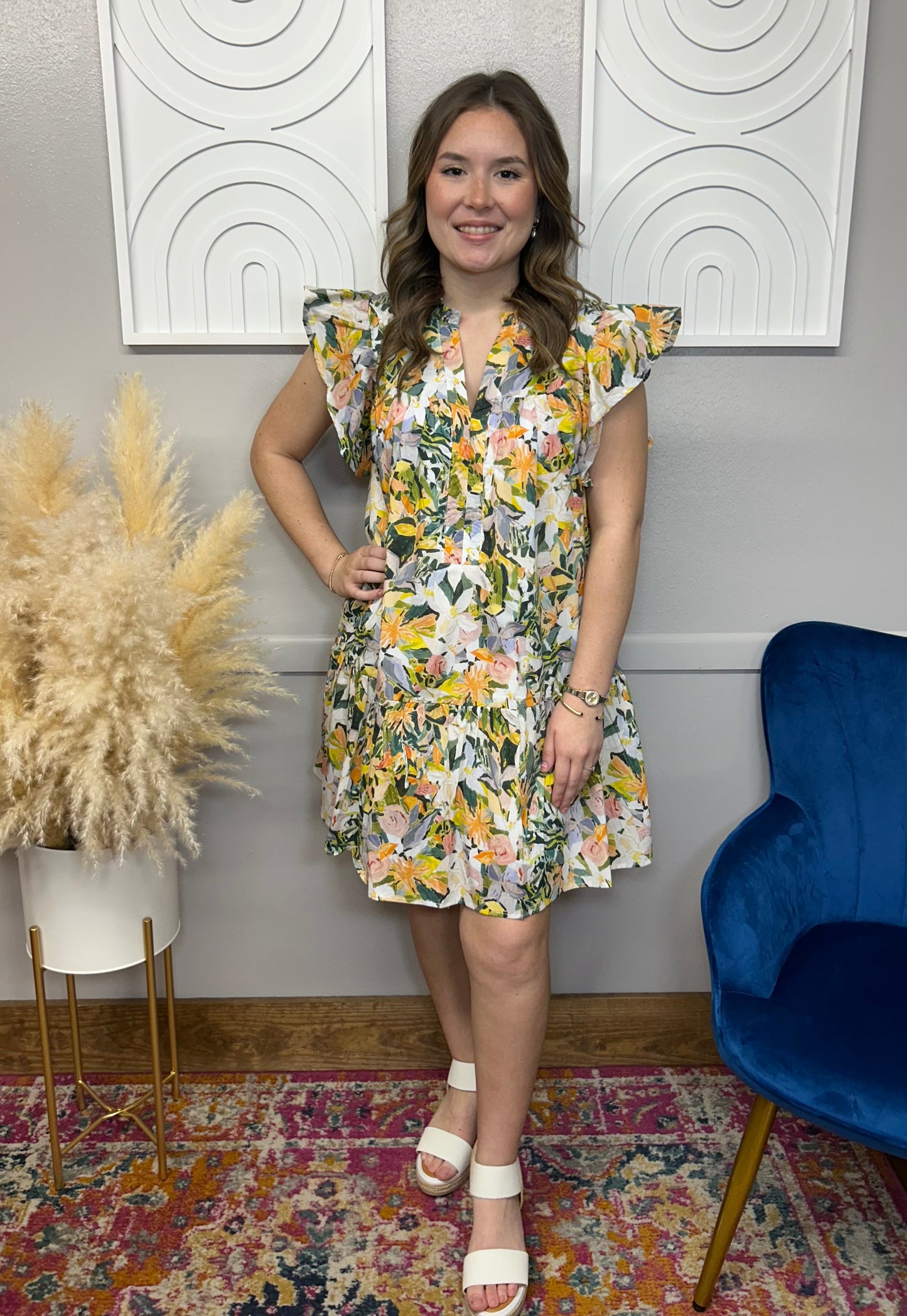 SHELBY CITRUS ALL FLORAL DRESS