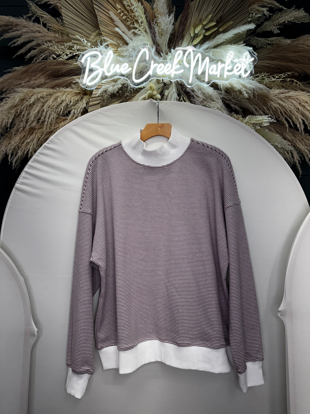LAVENDER/ CREAM STRIPED SWTR