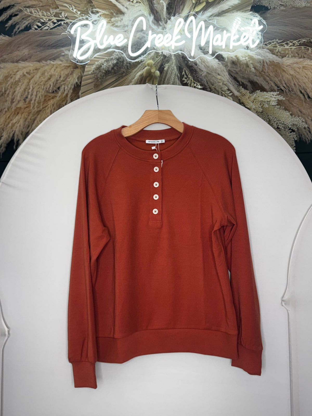 TERRA KNIT FLRL RAGLAN SLV