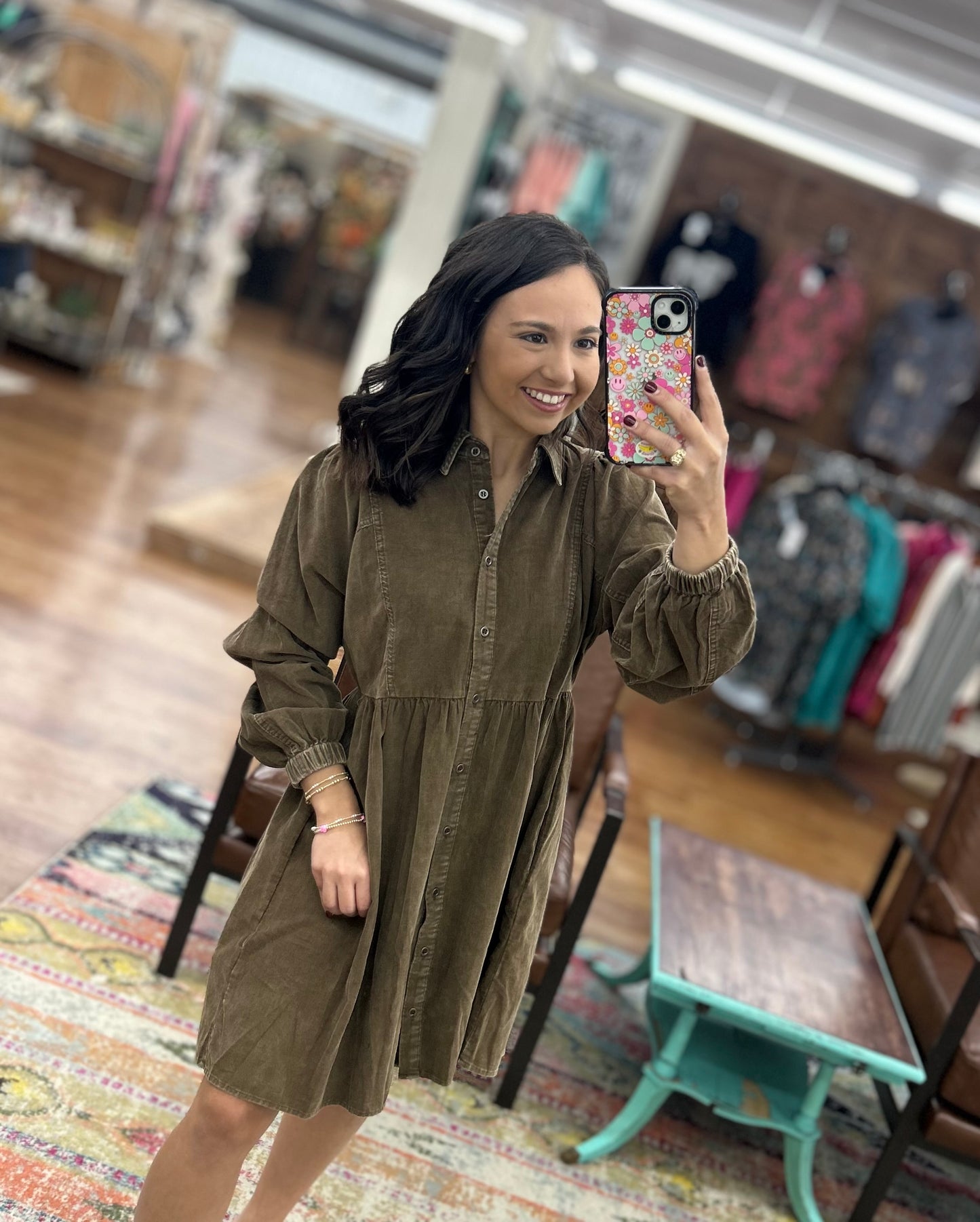 PAM BROWN CORDUROY DRESS
