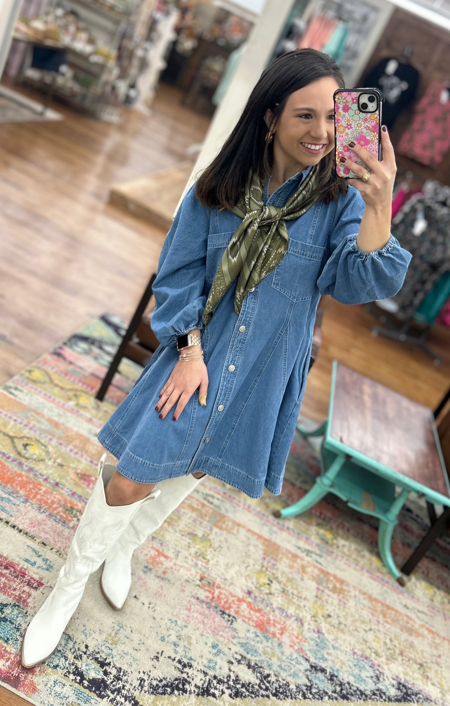 JULIE DENIM BTTN DOWN DRESS