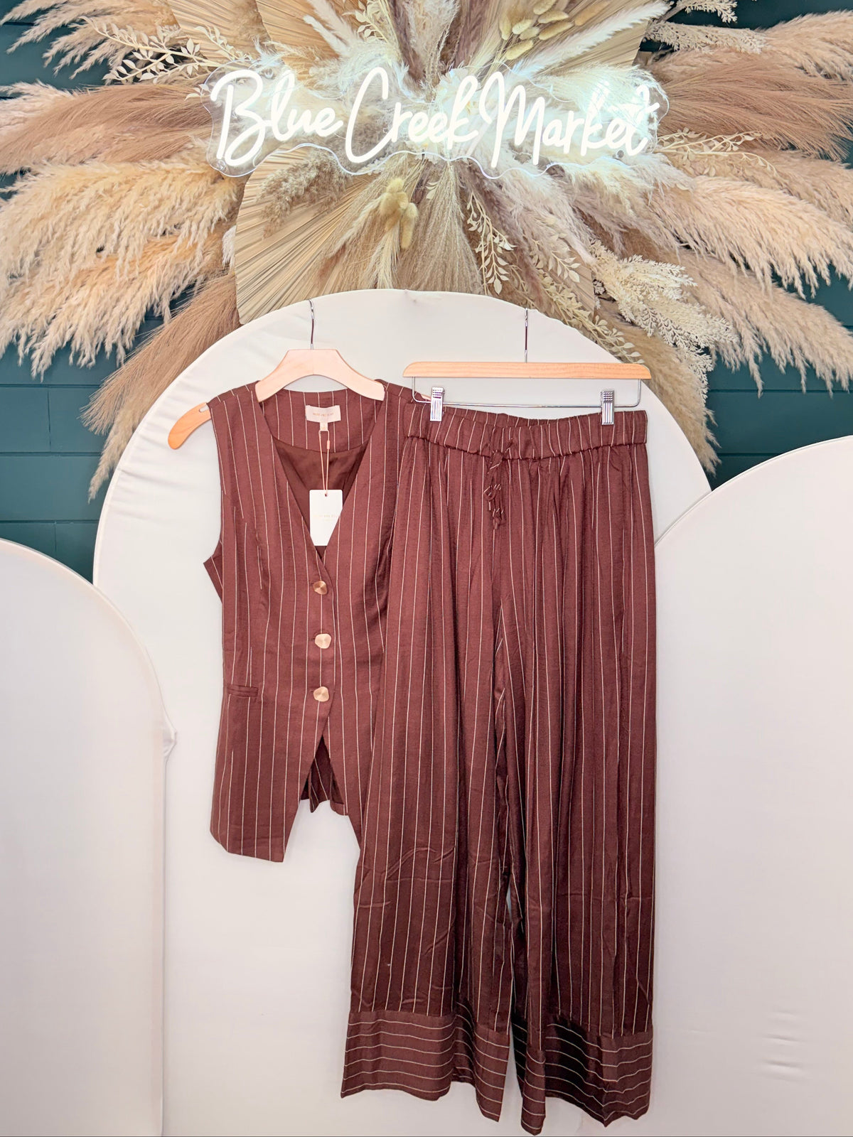 BROWN/IVORY STRIPE PANT