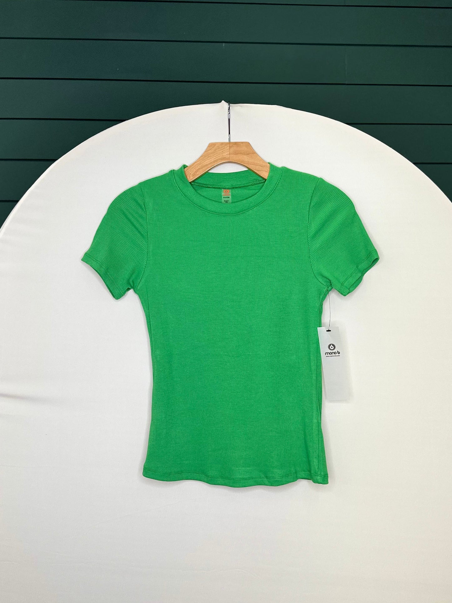 Athletic ribbed built in bra top