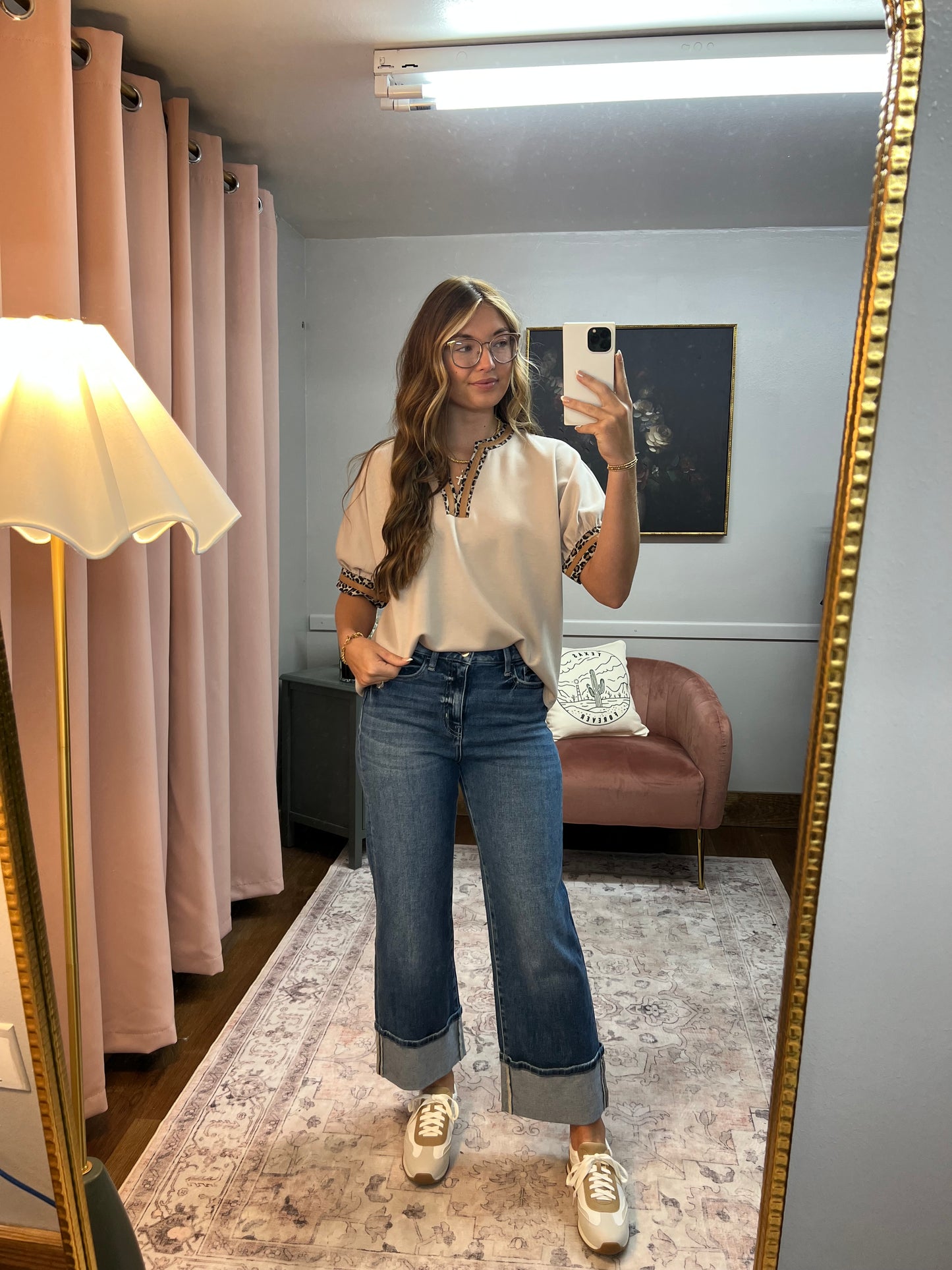 SOFT LEOPARD TRIM TOP