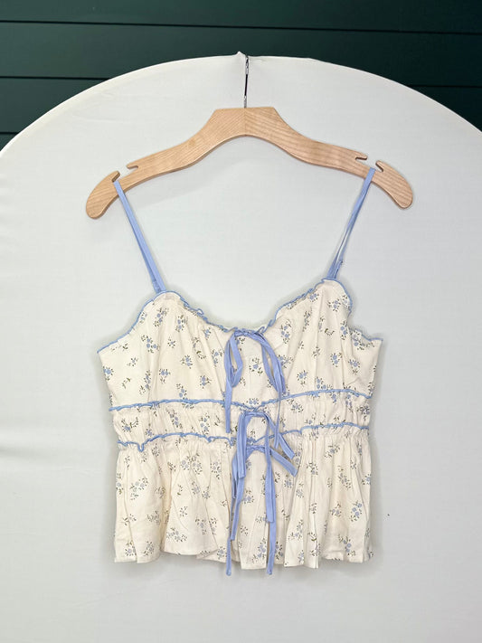 IVORY/BLUE FLORAL TANI