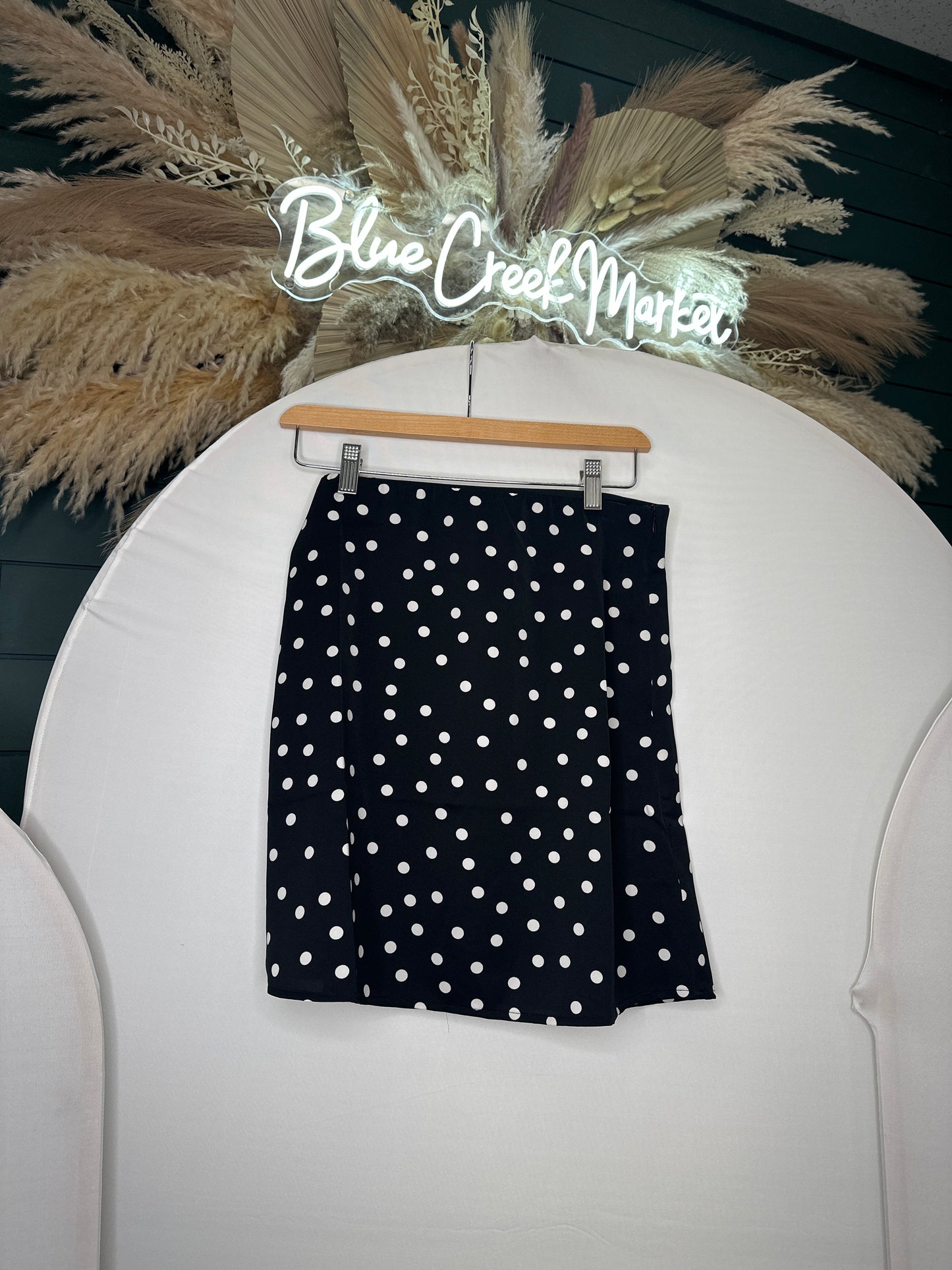 BLK/WHT POLKA SKIRT