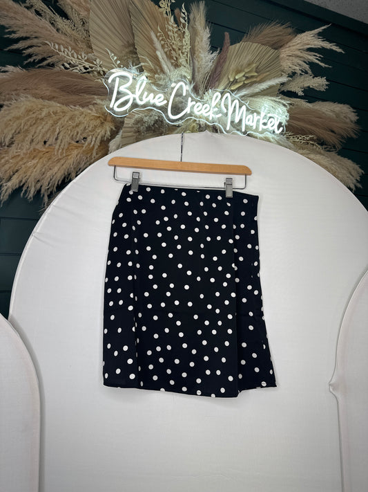 BLK/WHT POLKA SKIRT