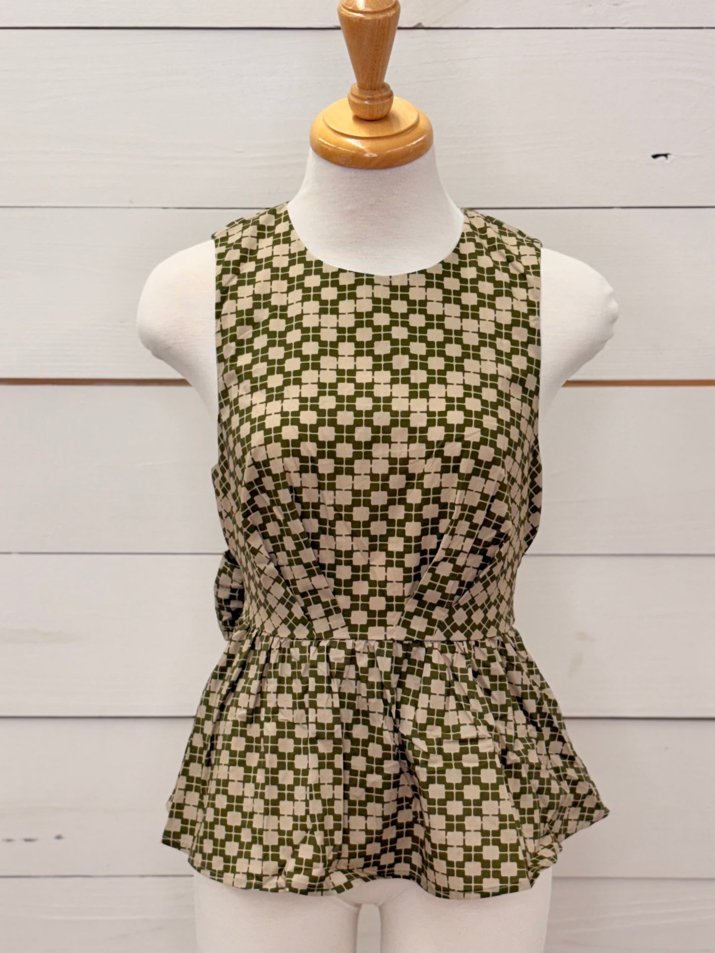 OLIVE PRINT PTTRN TIE TANK