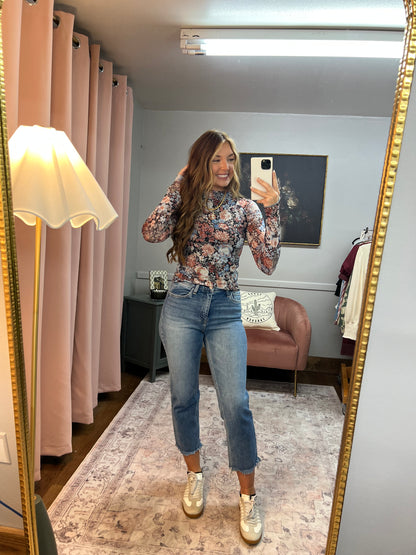 FLORAL MESH TOP