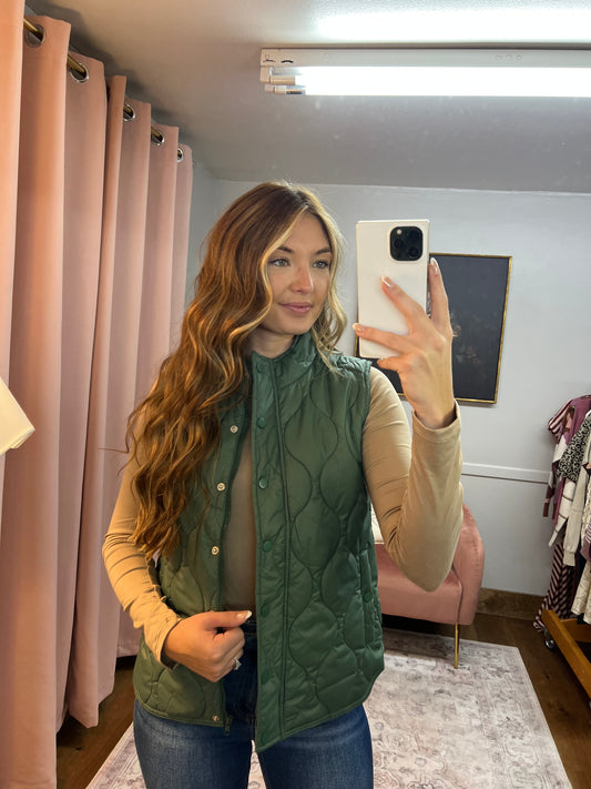 GREEN PUFF VEST
