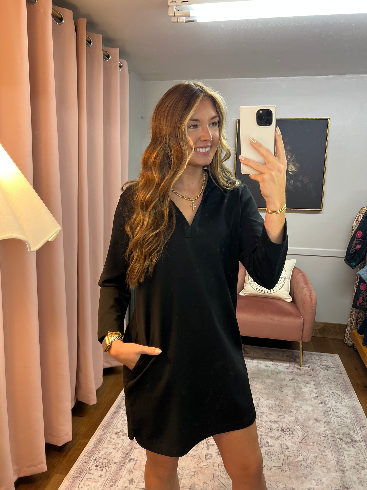 LONG SLEEVE SOFT SHORT DRESS