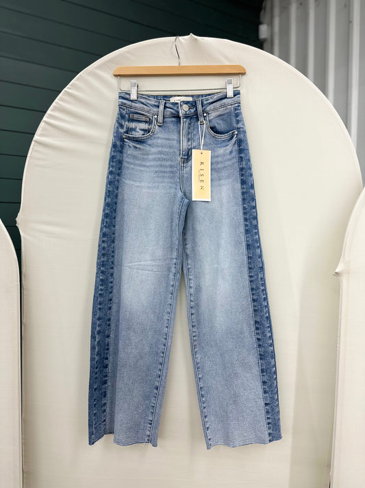 LIGHT COMBO HR ANKLE WIDE RISEN JEAN