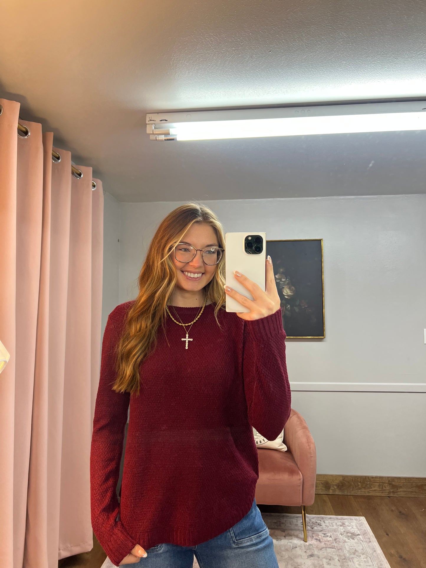 BURGUNDY LONG SLEEVE BASIC