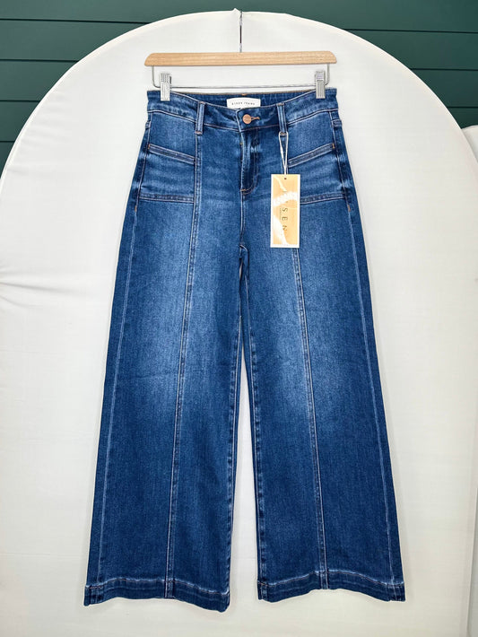 DARK MR CROP WIDE FROM SEAM RISEN PANT