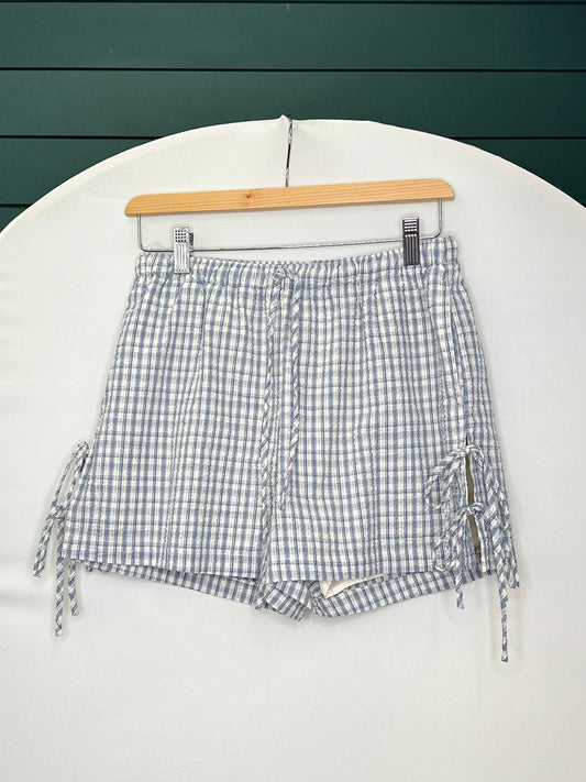 BLUE/IVORY BOW TIE SHORT