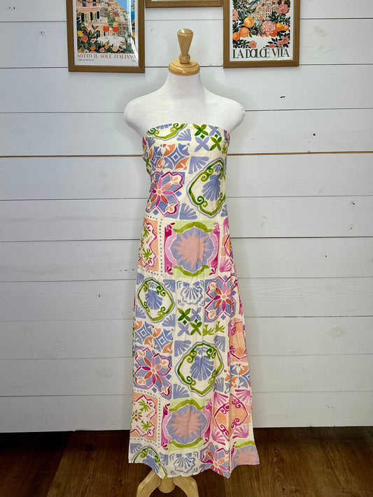 MULTICOLOR TROPICAL MAXI DRESS