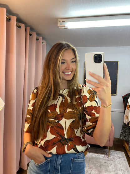 JENSON RUST FLORAL BLOUSE