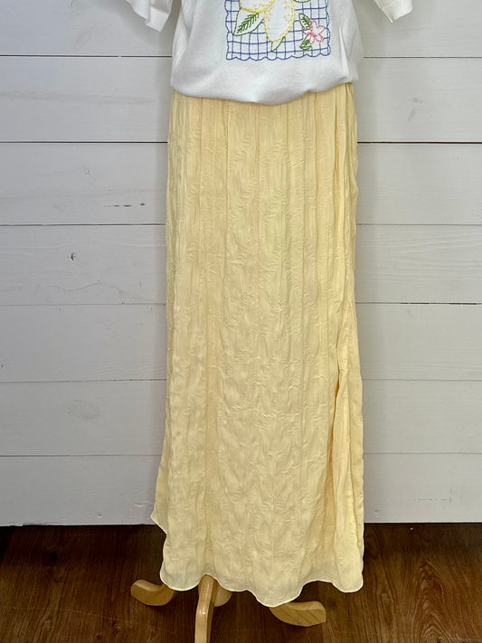 YELLOW TEXTURE MAXI SKIRT