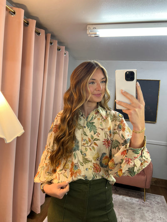 OATMEAL FLORAL LONG SLEEVE