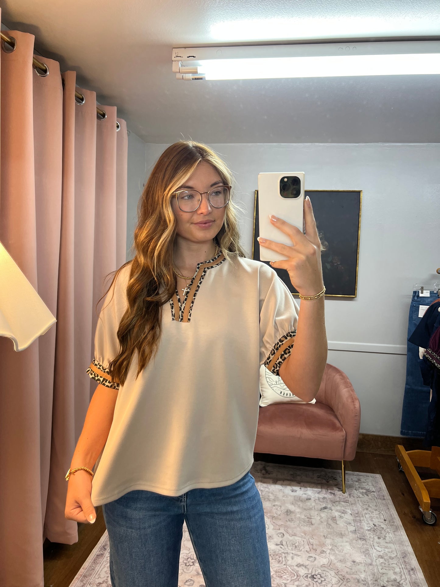 SOFT LEOPARD TRIM TOP