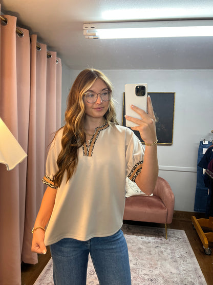 SOFT LEOPARD TRIM TOP