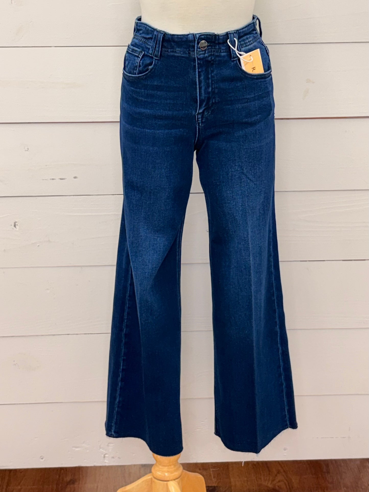 DARK HR ANKLE WIDE CREASE RISEN JEAN