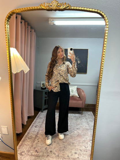 SILK LEOPARD BLOUSE
