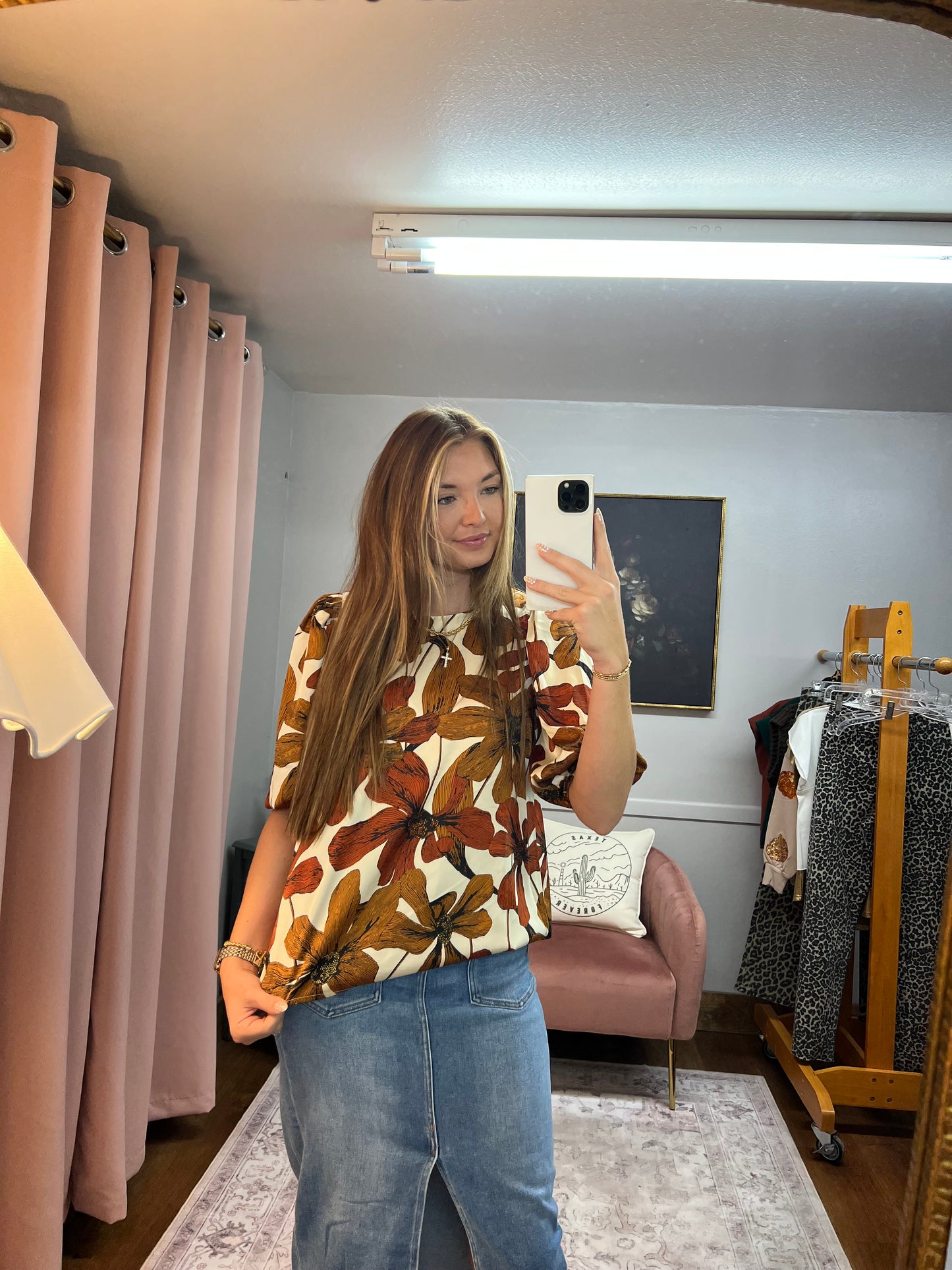 JENSON RUST FLORAL BLOUSE