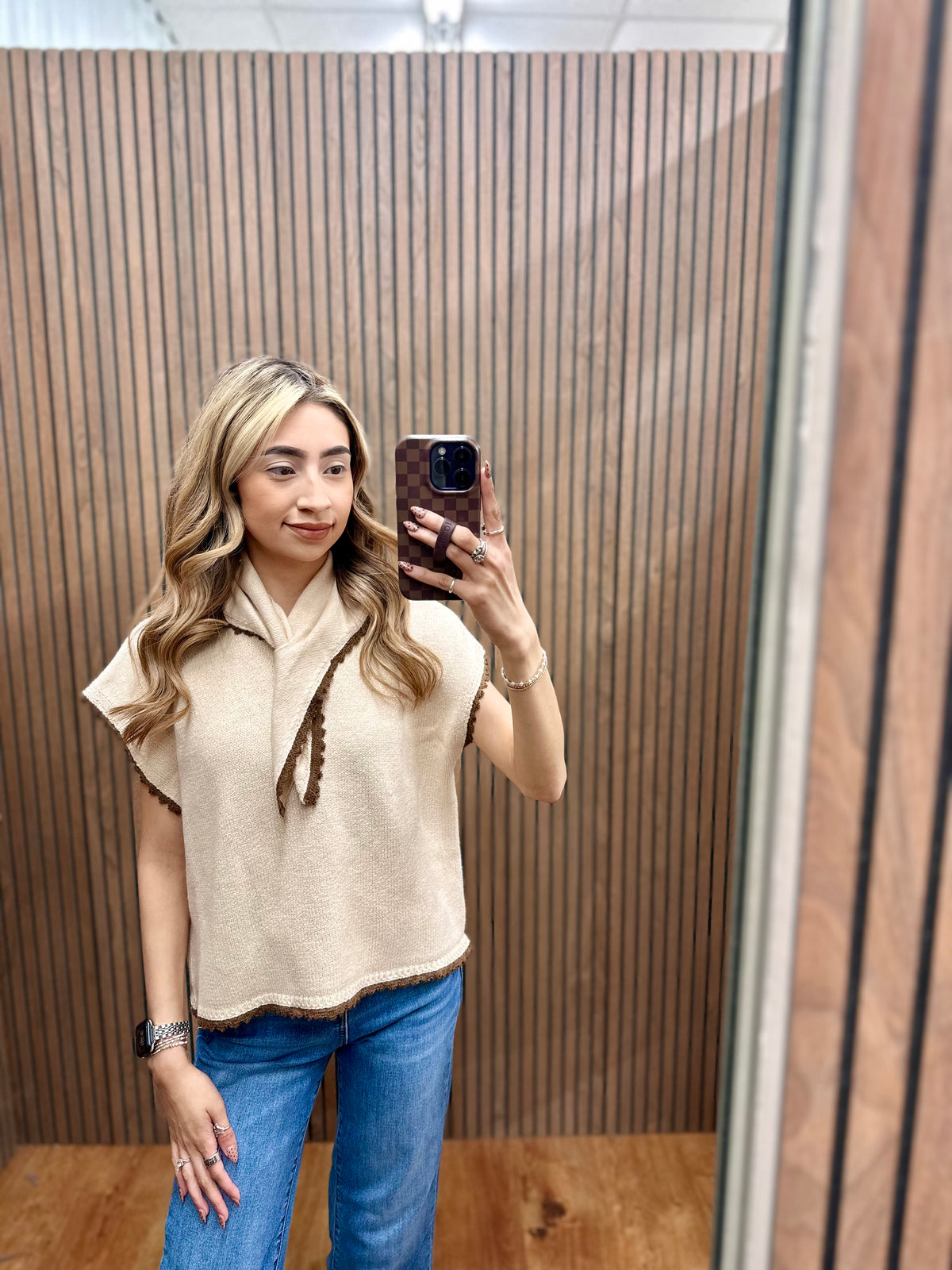 OATMEAL KNIT CAPE SS