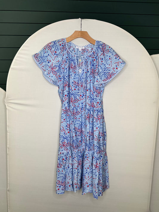 LILLIAN STAR SPANGLE BLUE DRESS