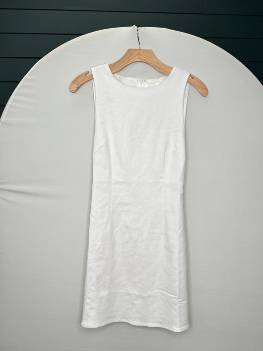 WHITE SLEEVELESS MINI DRESS