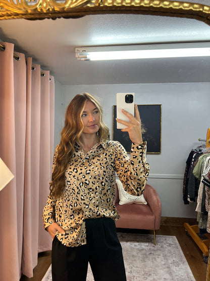SILK LEOPARD BLOUSE