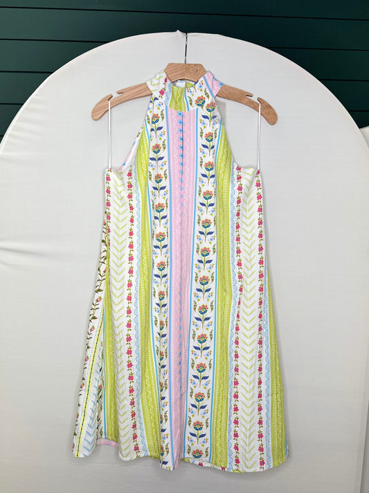 Multi floral high neck dress