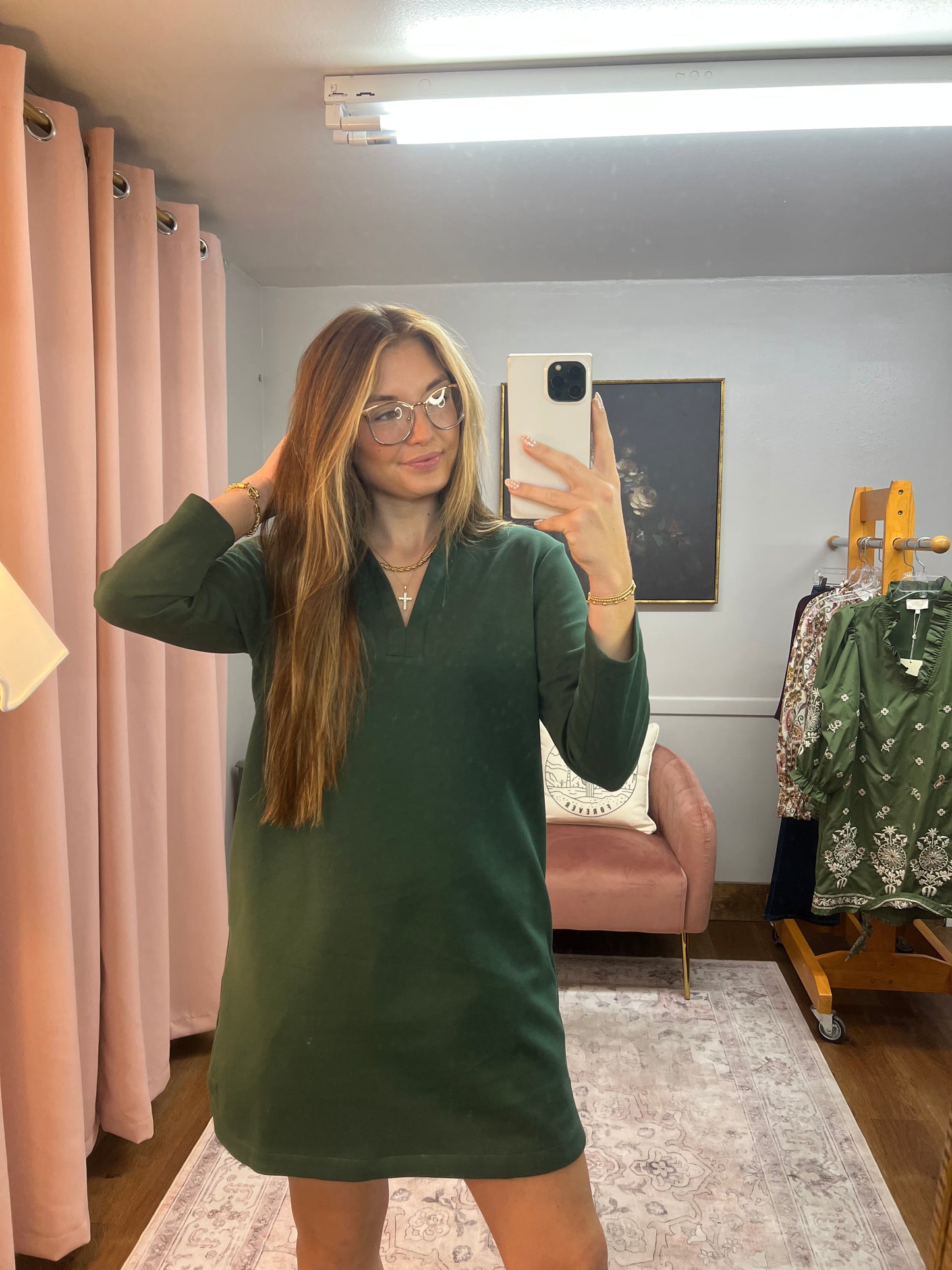 LONG SLEEVE SOFT SHORT DRESS