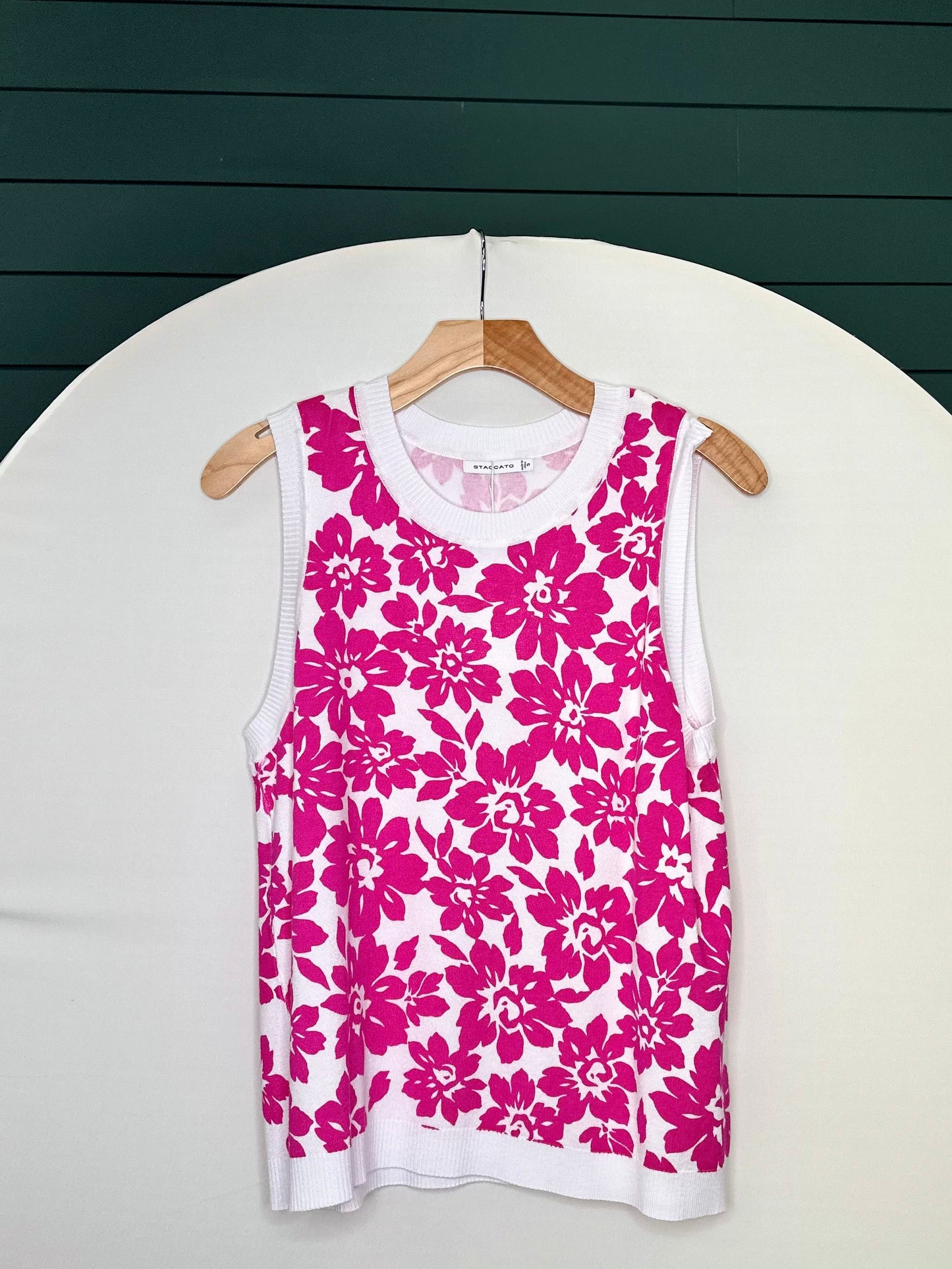 Magenta floral sweater tank