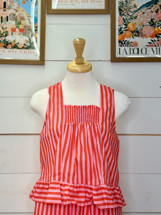ORANGE/PINK STRIPE TANK