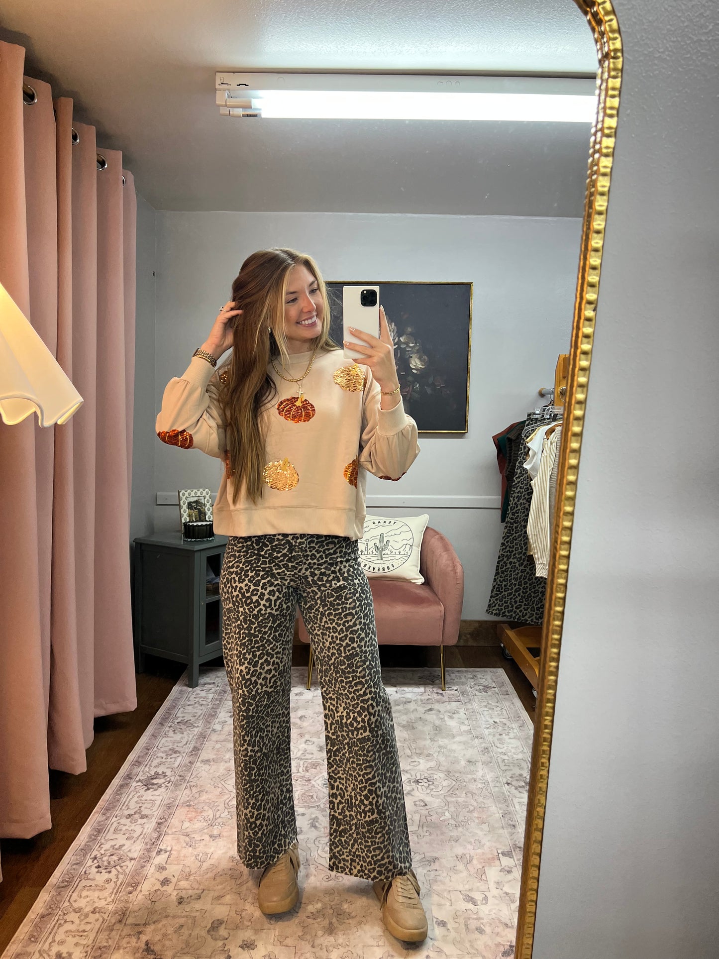 SEQUIN PUMPKIN SWEATSHIRT