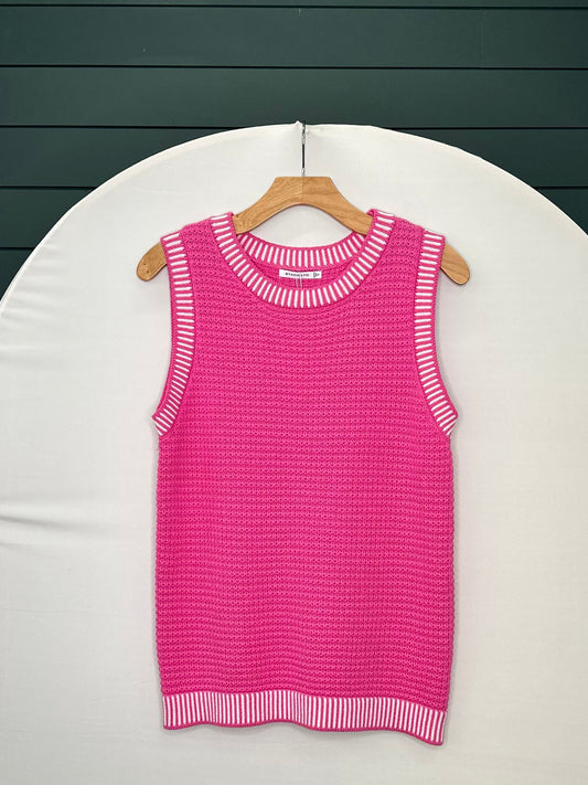 Pink sweater vest