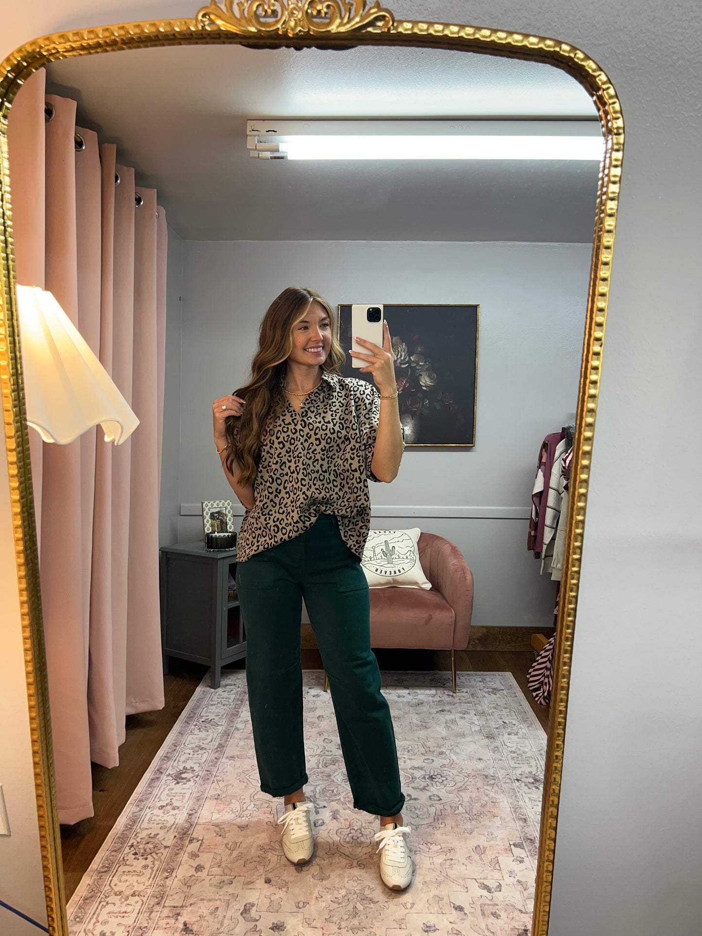 HUNTER GREEN RISEN BARREL JEANS