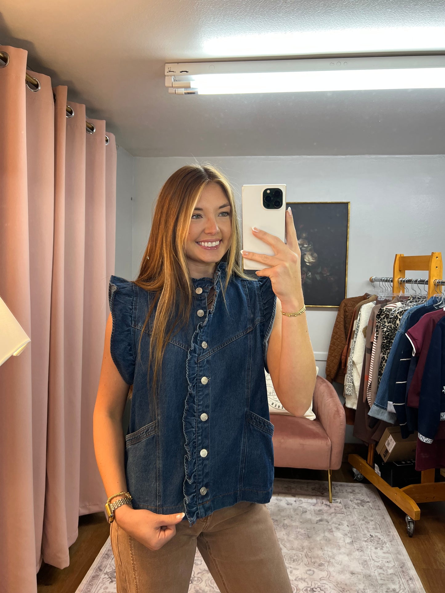 NATASHA DARK DENIM VEST